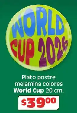 Soriana Híper World cup plato postre melamina colores oferta