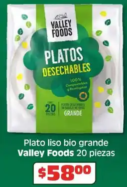 Soriana Híper Valley foods plato liso bio grande oferta