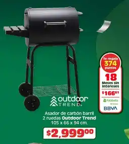 Soriana Híper Outdoor trend asador de carbón barril 2 ruedas oferta