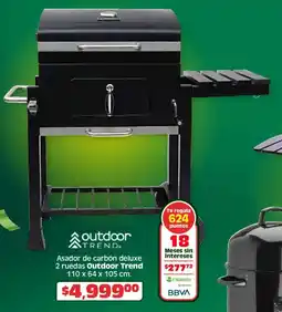 Soriana Híper Outdoor trend asador de carbón deluxe 2 ruedas oferta