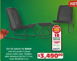 Soriana Híper Keter set de balcón rio oferta