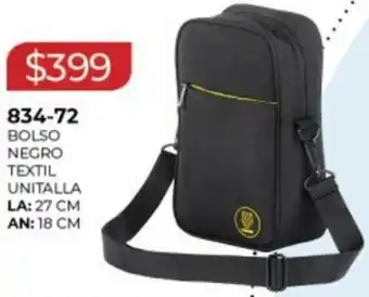 Cklass 834-72 Bolso Negro Textil Unitalla La: 27cm An: 18cm oferta