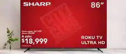 City Club Sharp Roku TV ultra HD 86" oferta