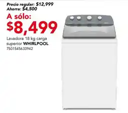 City Club Whirlpool lavadora 18 kg carga superior oferta