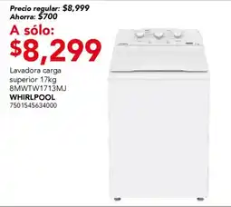 City Club Whirlpool lavadora carga superior 17 kg oferta
