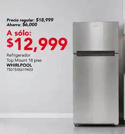 City Club Whirlpool refrigerador top mount oferta