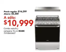 City Club Mabe estufa y campana 76 cm oferta