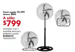 City Club Bornoto ventilador 3 en 1 ajustable para piso, pedestal y pared oferta