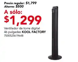 City Club Kool Factory ventilador de torre digital oferta