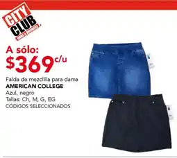 City Club American College falda de mezclilla para dama oferta