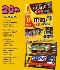 City Club M&M's, Milky Way o Snickers oferta