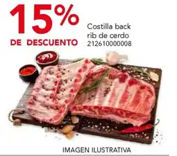 City Club Costilla back rib de cerdo oferta