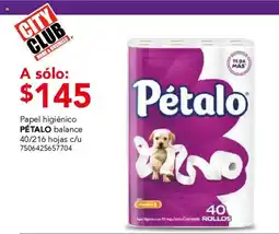 City Club Pétalo papel higiénico oferta