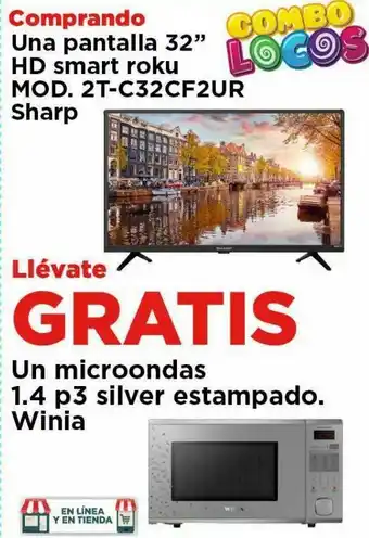 HEB Pantalla 32" hd smart roku sharp oferta