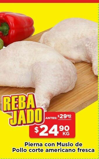 HEB Pierna con muslo de pollo corte americano fres 1 kg oferta