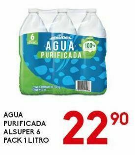 Alsuper Agua purificada alsuper 6 pack 1l oferta