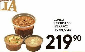 Alsuper Combo 1lt guisado, 1/2 arroz + 1/2 frijoles oferta