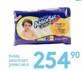 Alsuper Pañal absorsec jumbo 80s oferta