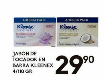 Alsuper Jabón de tocador en barra kleenex 4/110g oferta