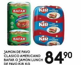 Alsuper Jamón de pavo clasico americano bafar kg oferta