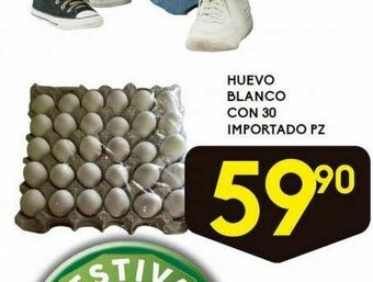 Alsuper Huevo blanco con 30 importado pz oferta