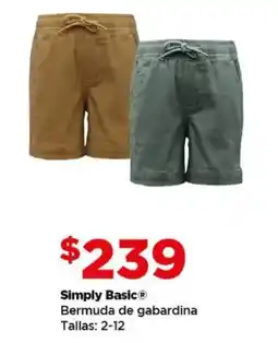 Bodega Aurrerá Simply Basic bermuda de gabardina oferta