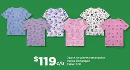Bodega Aurrerá 2 pack de playera estampada oferta