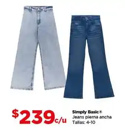 Bodega Aurrerá Simply Basic jeans pierna ancha oferta