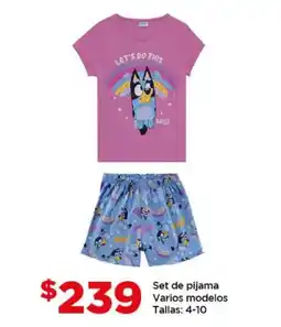 Bodega Aurrerá Set de pijama varios modelos oferta