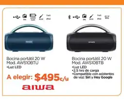 Chedraui Bocina portátil 20 W Mod. AWS10BTU oferta
