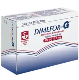 Farmacias Bazar DIMEFOR G 500/2.5MG 30 TABLETAS oferta