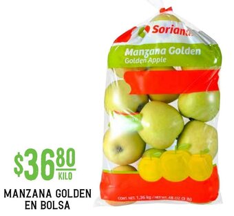 Soriana Híper Manzana Golden en Bolsa oferta