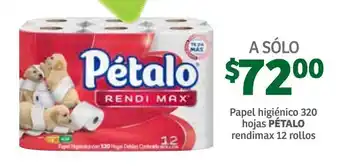 Soriana Híper Papel Higiénico Pétalo Rendimax 12 rollos oferta