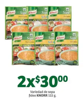 Soriana Híper Sopa Fideo Knorr 2x115g oferta