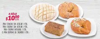 Soriana Híper Pan Concha/Cuerno sin Azúcar/Pan Cuerno Integral o Pan Domino de Salvado oferta