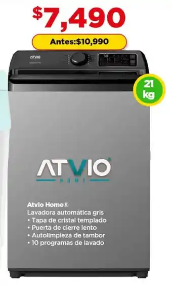Atvio home lavadora automática gris