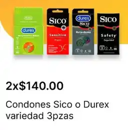 OXXO Sico o durex condones variedad oferta