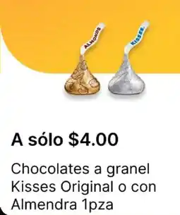 OXXO Kisses original o con almendra chocolates a granel oferta