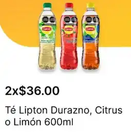 OXXO Té lipton durazno, citrus o limón oferta