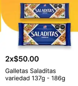OXXO Saladitas galletas variedad oferta