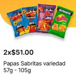 OXXO Papas sabritas variedad oferta