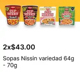 OXXO Nissin sopas variedad oferta