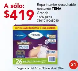 City Club Tena ropa interior desechable nocturno oferta