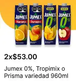 OXXO Tropimix o prisma jumex 0%, variedad oferta