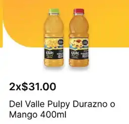 OXXO Del valle pulpy durazno o mango oferta