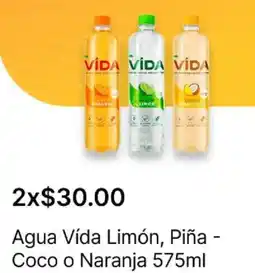 OXXO Vída agua limón, piña coco o naranja oferta
