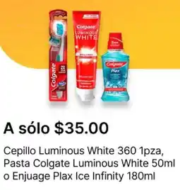 OXXO Cepillo luminous whitepasta colgate luminous white oferta