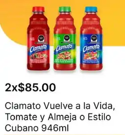 OXXO Clamato vuelve a la vida, tomate y almeja o estilo cubano oferta