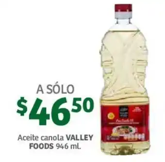 Soriana Mercado Aceite Canola Valley Foods 946ml oferta