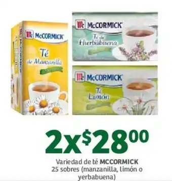 Soriana Mercado Té de Manzanilla/Limón/Hierbabuena McCormick 2x25 sobres oferta